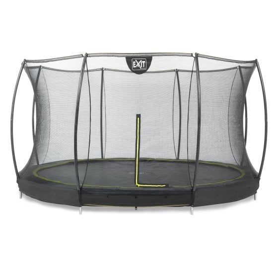 EXIT Silhouette ground trampoline 14ft with safety net - black