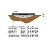 EXIT Silhouette ground trampoline 214x305cm with safety net - black