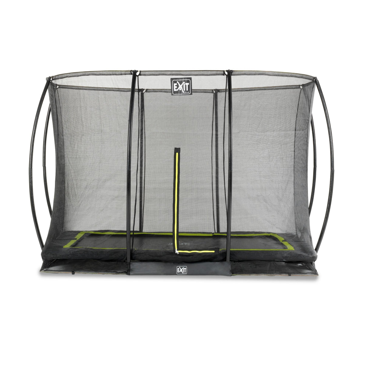 EXIT Silhouette ground trampoline 214x305cm with safety net - black