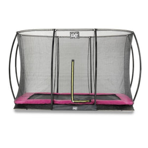 EXIT Silhouette ground trampoline 244x366cm with safety net - pink