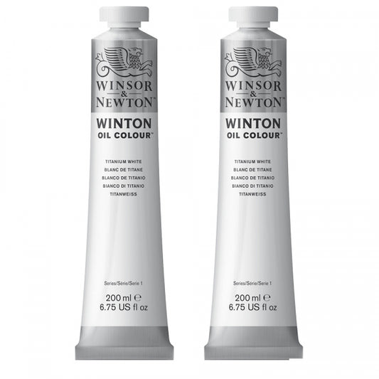 Winton Oil Colour 200ml Titanium White 2 Packet