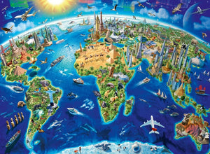 World Landmarks Map 200 Piece Xxl Jigsaw Puzzle