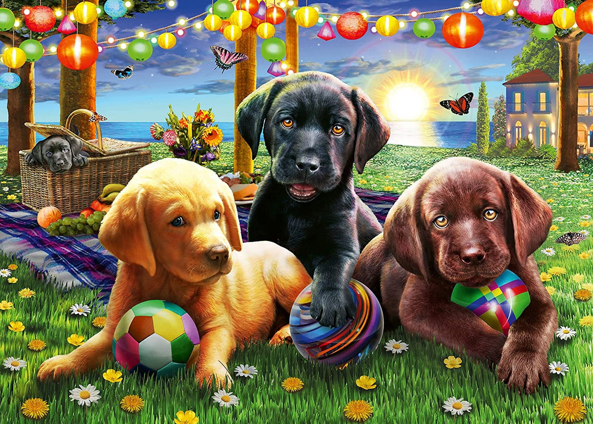 Puppy Picnic 100 Piece XXL Jigsaw Puzzle