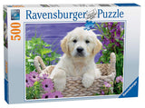 Sweet Golden Retriever, 500 Piece Jigsaw Puzzle