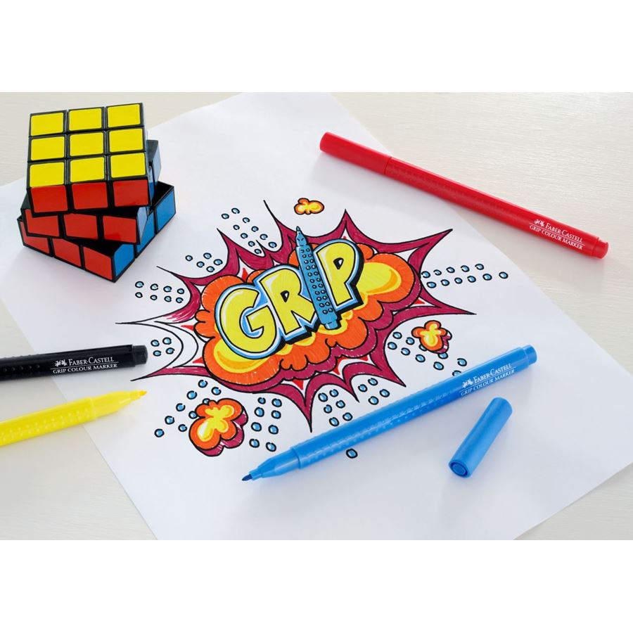 Redline Fibre Tip Grip Markers Pack Of 10
