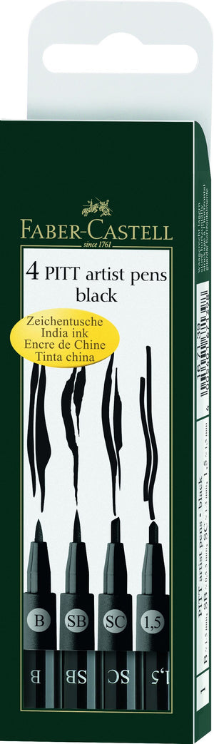 Pitt Artist Pen Black Set Of 4