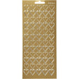 Stickers, gold, hearts, 10x23 cm, 1 sheet