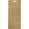 Stickers, gold, numbers, 10x23 cm, 1 sheet