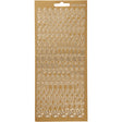 Stickers, gold, alphabet, 10x23 cm, 1 sheet