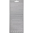 Stickers, silver, alphabet, 10x23 cm, 1 sheet