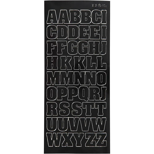 Stickers, black, big letters, capital, 10x23 cm, 1