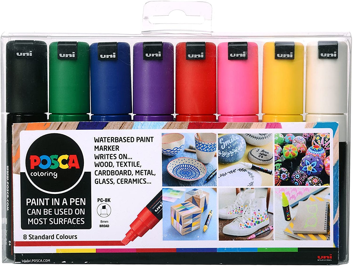 Posca PC-8K Marker Wallet Of 8 Standard Colours