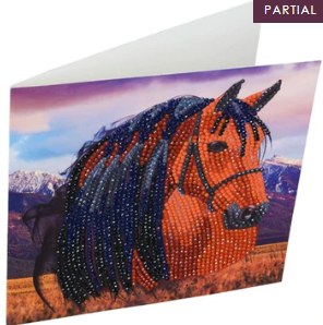 Horse 18x18cm Crystal Art Card