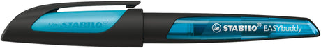 Ergonomic School Fountain Pen - STABILO EASYbuddy - A Nib - Black/Sky Blue