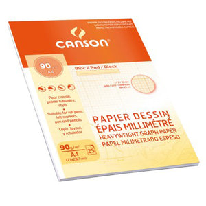 CANSON GRAPH PAPER PAD A4 90GSM