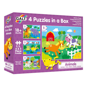 Galt 4 Puzzles in a Box - Animals