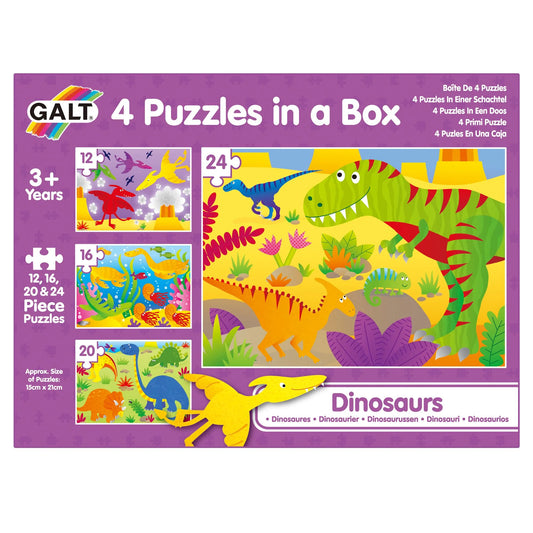 Calt 4 Puzzles in a Box - Dinosaurs