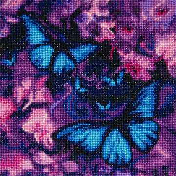 Blue Violet Butterflies, 30x30cm Crystal Art Kit