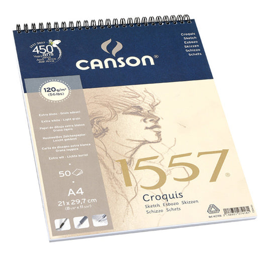 Canson - 1557 Sprial Pad - 120gsm A4 - 50 sheets
