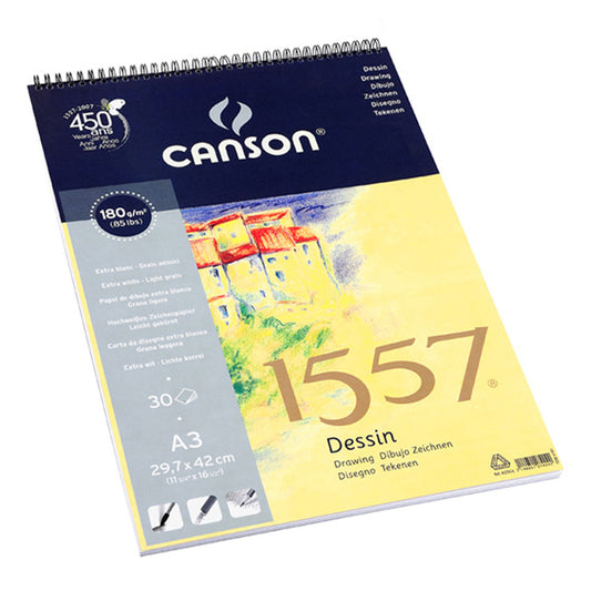 Canson - 1557 Sprial Pad - 180gsm A3 - 30 sheets