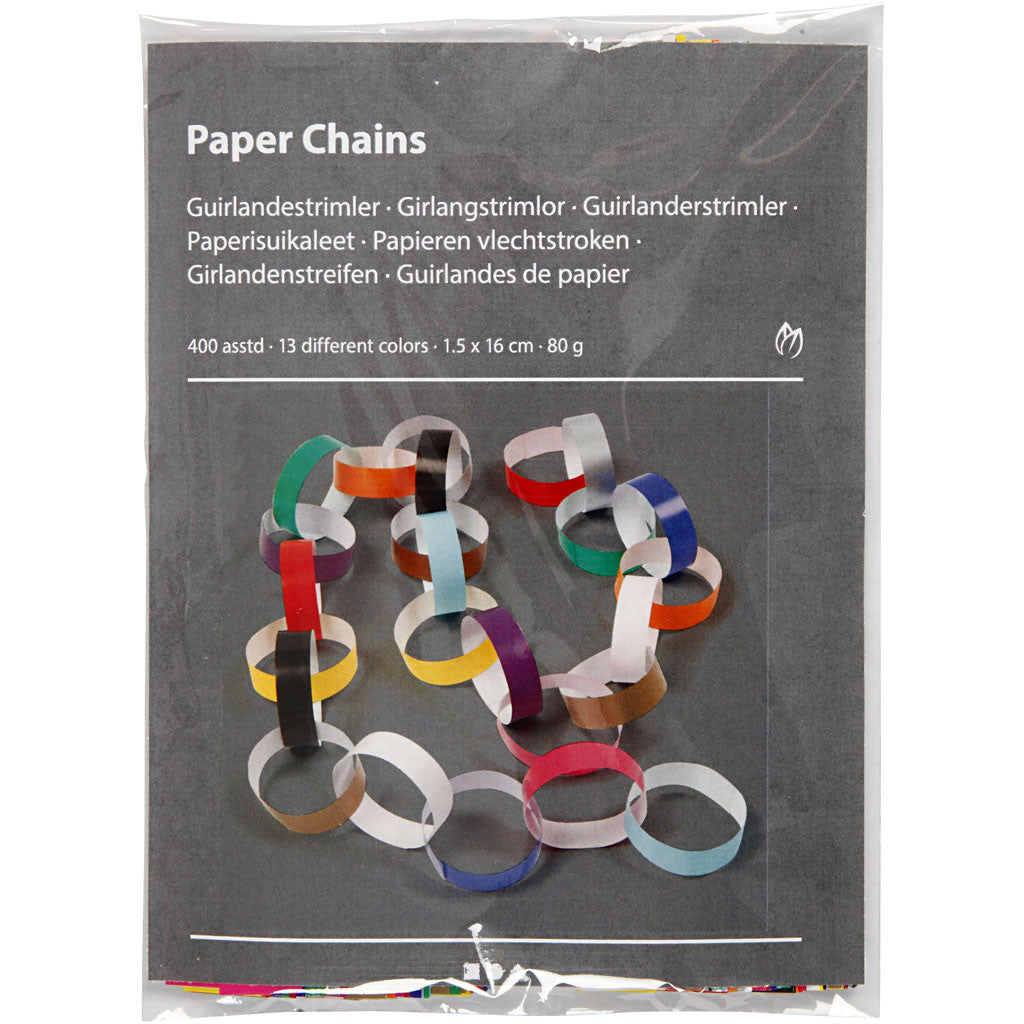 Paper Chains - Assorted Colours (Pack of 400 Pieces)