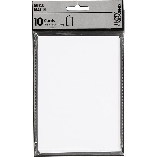 Cards 10.5x15 cm, 220g - White (10 Pcs)