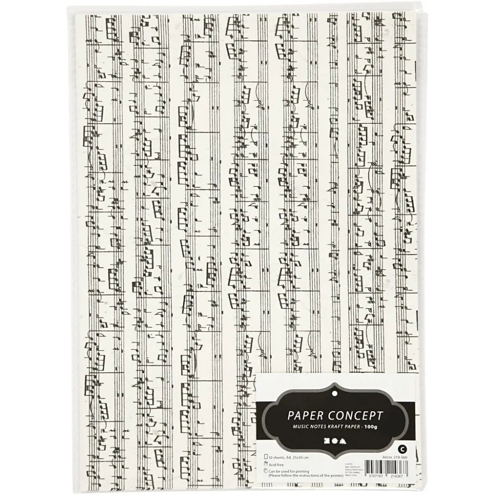 Kraft Paper with music note print, A4