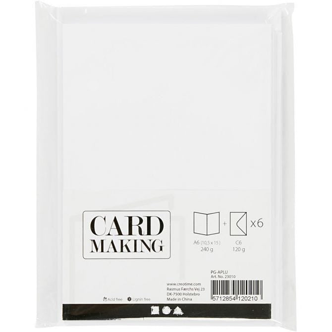 Cards/Env 6pk White