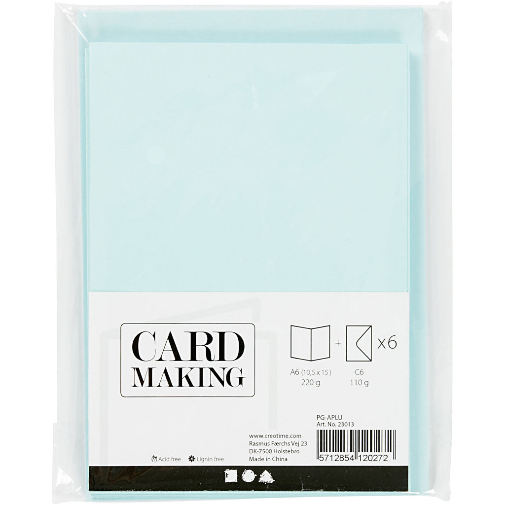 Cards/Env 6pk Light Blue