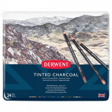 Derwent - Tinted Charcoal Pencil - 24 Tin