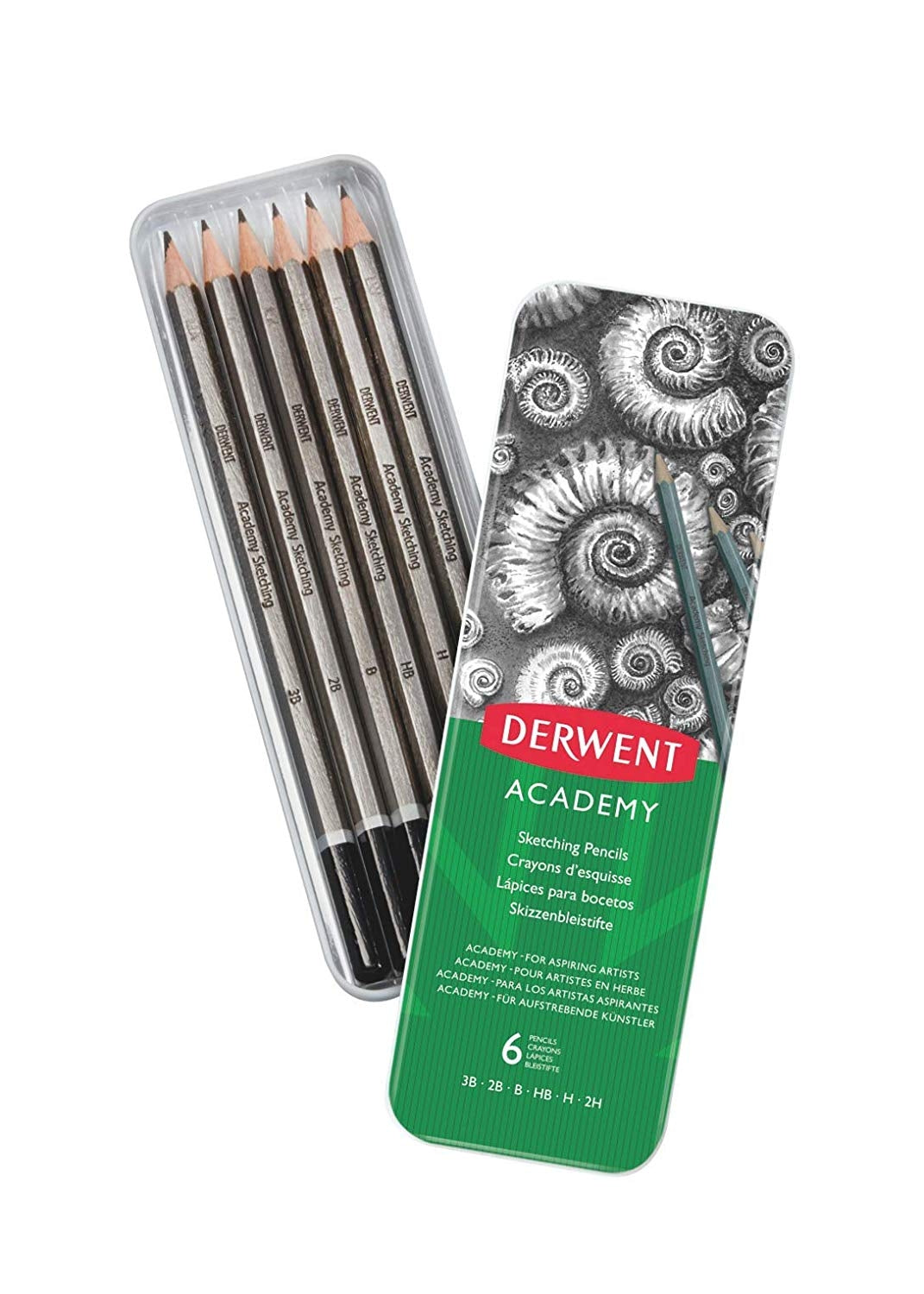 DERWENT SKETCHING TIN OF 6 (6B-4H)