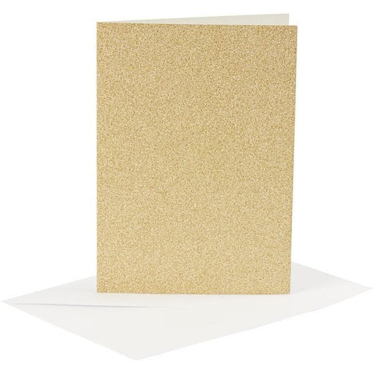 Cards/Env 6pk Gold Glitter
