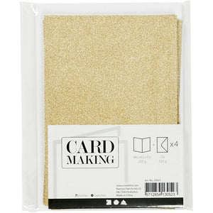 Cards/Env 6pk Gold Glitter