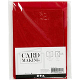 Cards/Env 6pk Red Glitter
