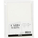 Cards/Env 6pk White Glitter