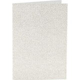 Cards/Env 6pk White Glitter