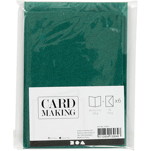 Cards & Env 10.5x15cm 6pk dark green