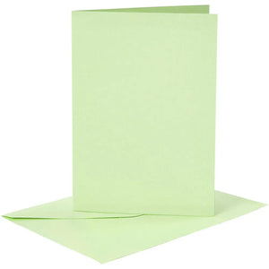 Cards/Envs Lt Green card size 10.5x15 cm,