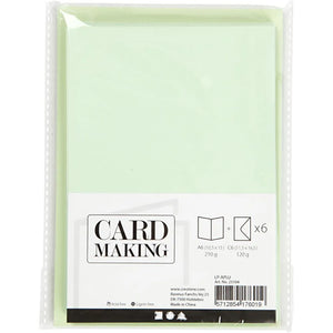 Cards/Envs Lt Green card size 10.5x15 cm,