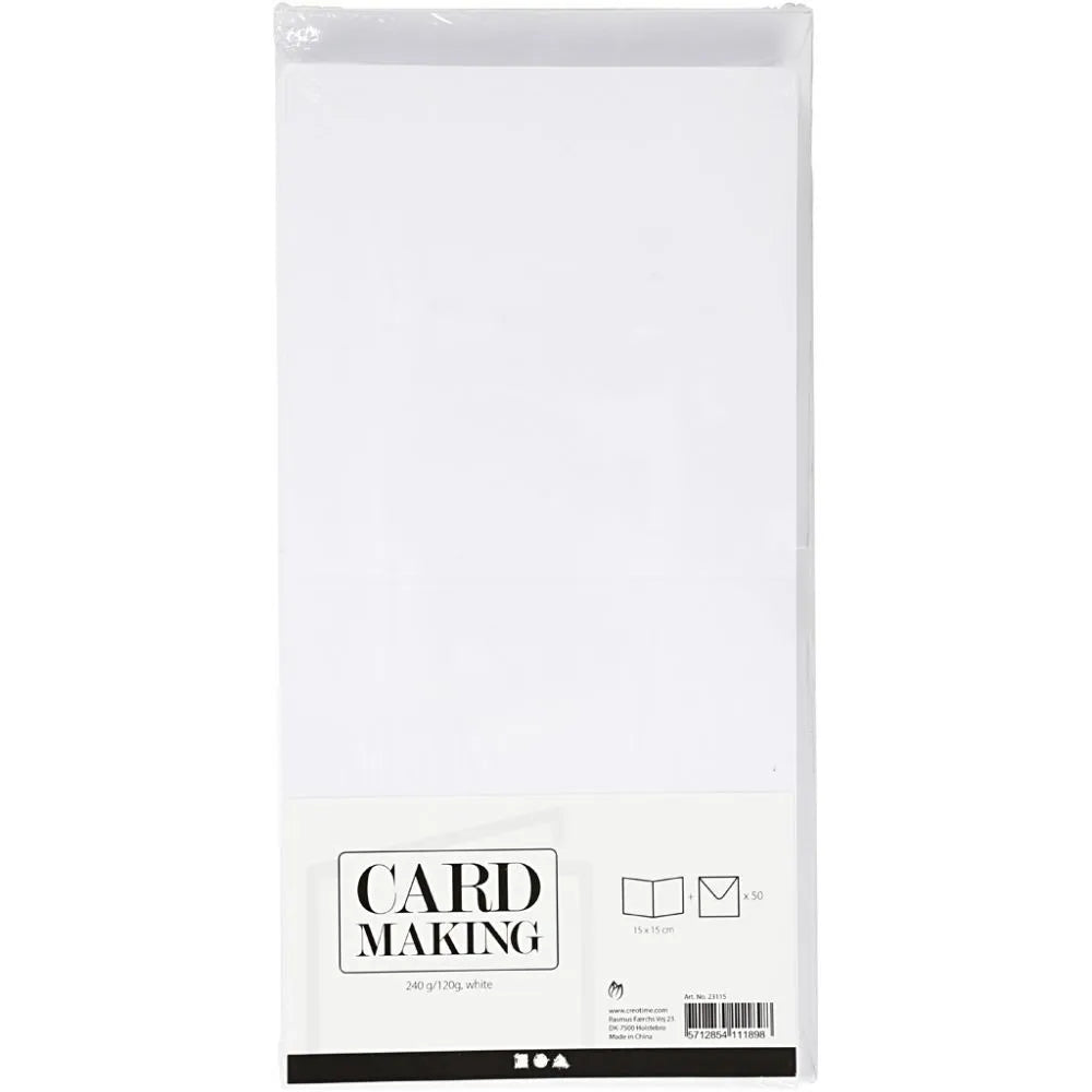 Cards/Envelopes card size 15x15 cm - White