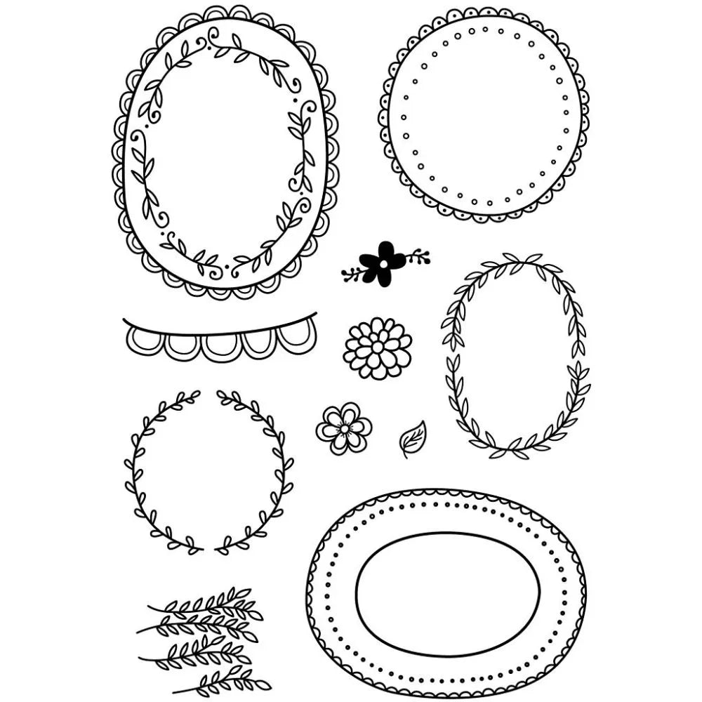 Leaf Frame Clear Stamps, sheet 11x15.5 cm, 1 sheet