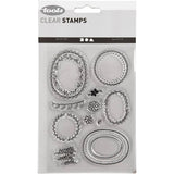 Leaf Frame Clear Stamps, sheet 11x15.5 cm, 1 sheet