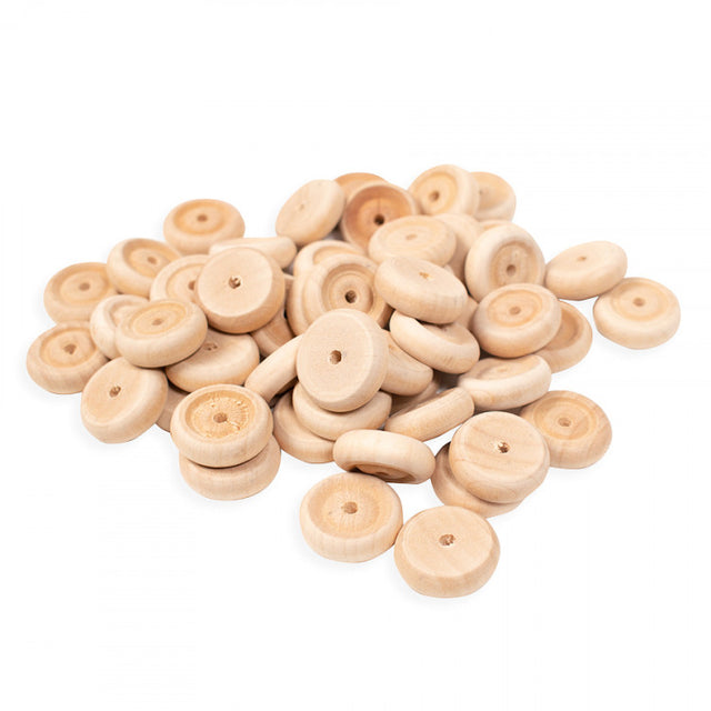 Wooden wheels 50 pcs Ø 25 mm