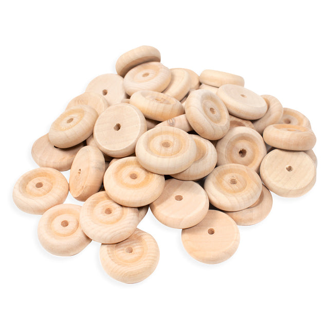 Wooden wheels 50 pcs Ø 34 mm