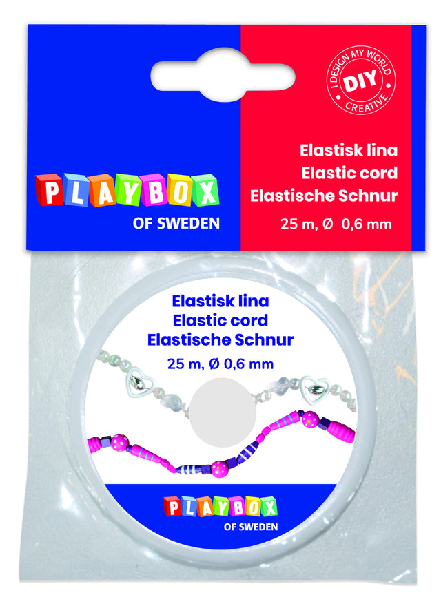 Elastic cord 25m transparent