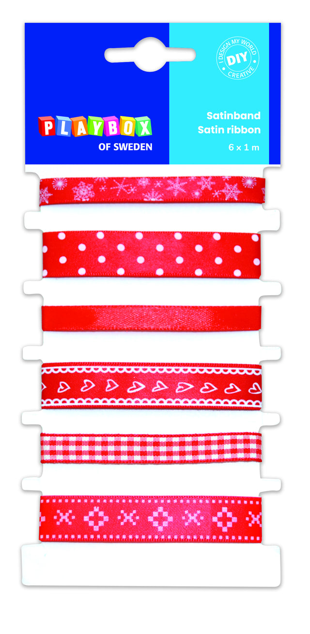 Satin ribbon mix 6 x 1 m