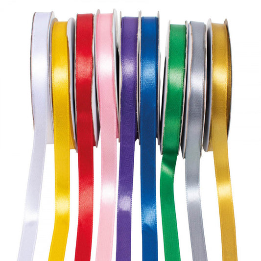 Satin ribbon set, 9 colours, 30 m x 10 mm