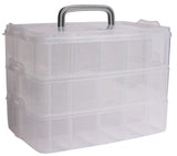 Plastic storagebox with adjustable compartments