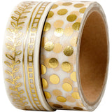 Washi Tape, W: 15 mm, 2x4 m, gold
