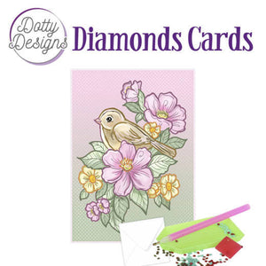 Dotty Designs Diamond Cards - Bird and Flowers